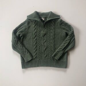 ll bean double L cable quarter zip sweater